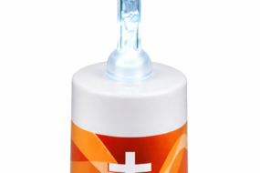 Candela alba cu led si cruce transparenta