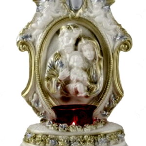 Candela ceramica alba Sfanta Familie