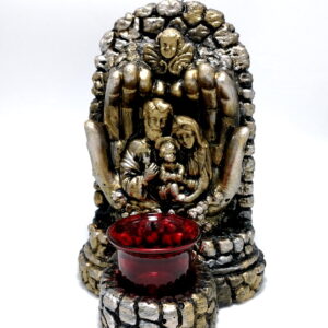 Candela din ipsos Sfanta Familie in palme