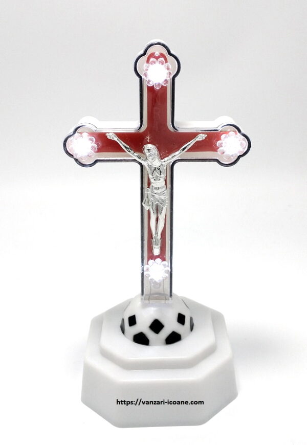 Cruce ortodoxa din plastic cu leduri verzi sau rosii