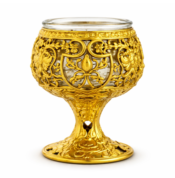 Candelă de masă aurie cu model bizantin