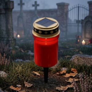 Lumanare solara rosie 