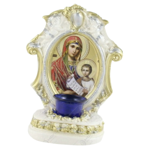 Candela ceramica mare cu icoana 