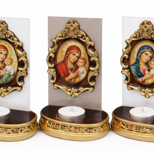 Candela maro cu sticla si Icoana