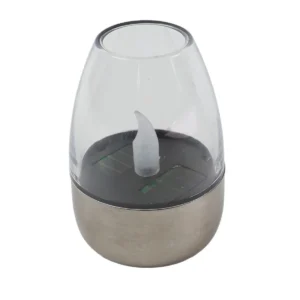 Lampă Solară Tip Candelă din Inox și Plastic