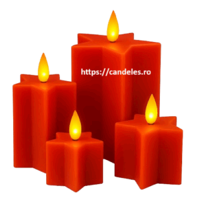Set lumânări decorative LED în formă de stea