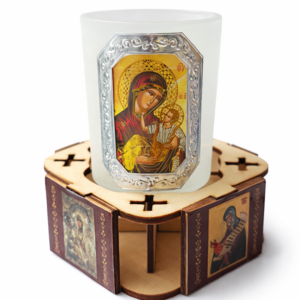 Candelă cu icoane 10,5x8x8cm