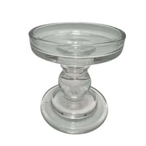 Suport lumânare din sticlă transparentă 8x7.5 cm