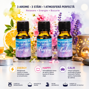 Set Uleiuri Aromaterapie 10ml – Relaxare Energie și Bună Dispoziție