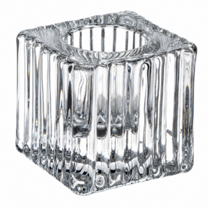 Sfeșnic Cubic din Sticlă 4 × 4 × 4 cm